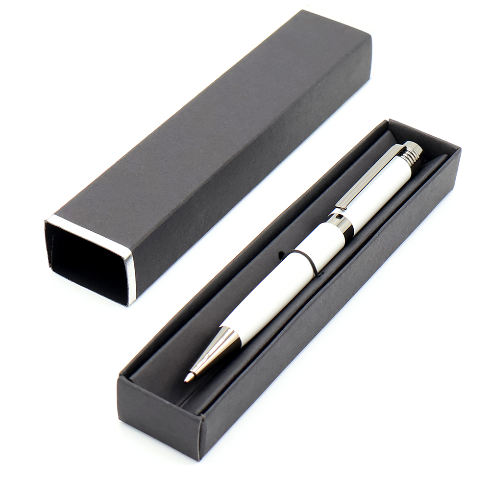 Ручка Senator в коробке Cradle чёрной с серебристым, белая - 54076.01