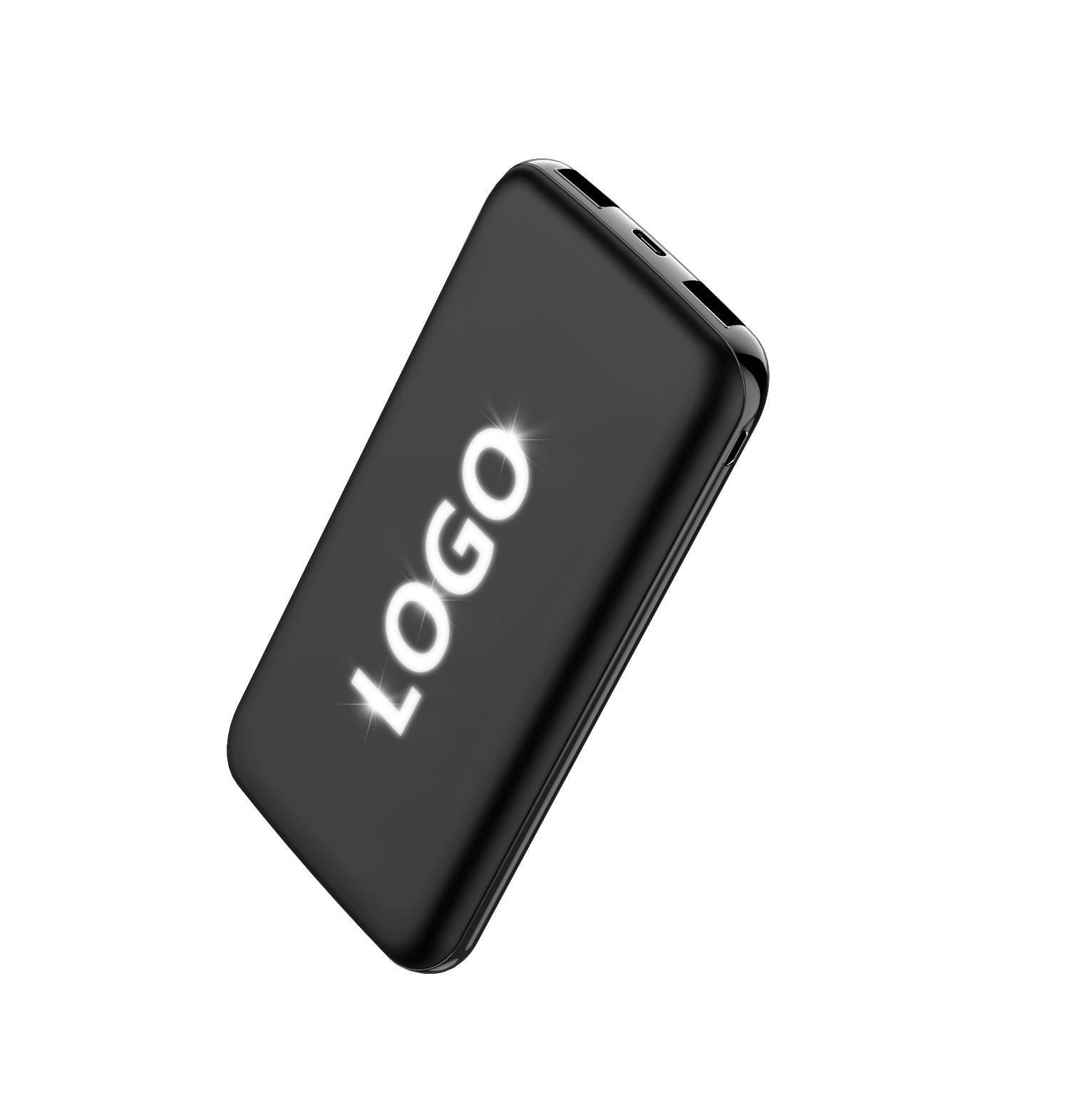 Внешний аккумулятор Kugo, 10000 mAh с подсветкой гравировки, черный - 2046.02