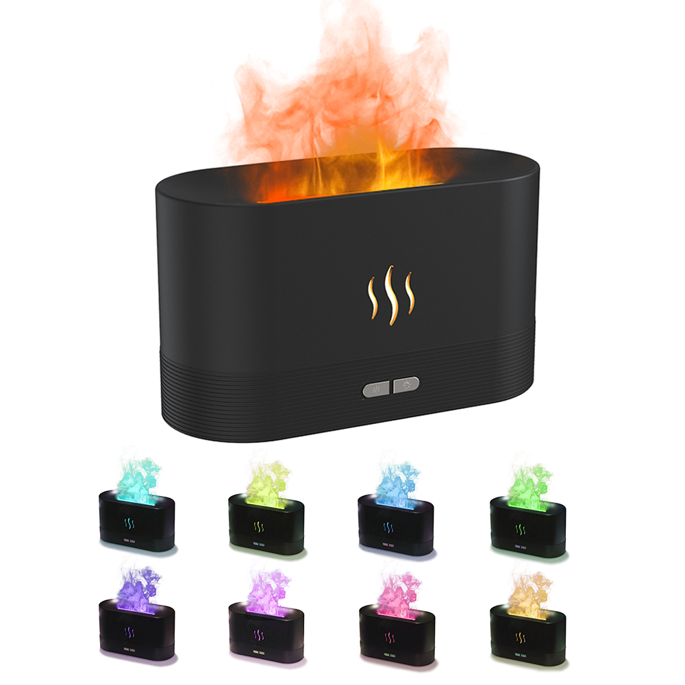 Светодиодный USB увлажнитель-ароматизатор Flame RGB, черный - 21018.02